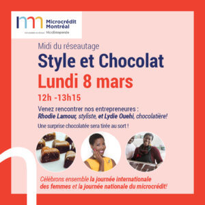 Midi du réseautage – Style et Chocolat – Lundi 8 mars à 12 h