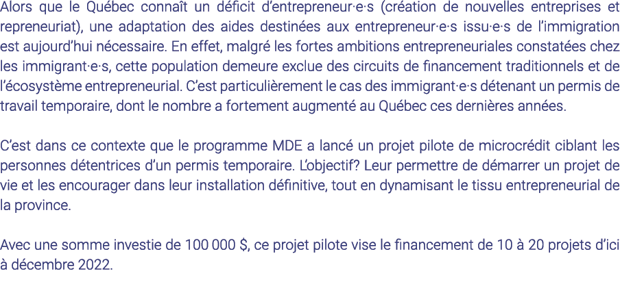 Alors que le Québec connaît un déficit d entrepreneur e s (création de nouvelles entreprises et repreneuriat), une ad   